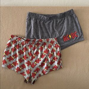 Set of 2 AC/DC Pajama Shorts Loungewear